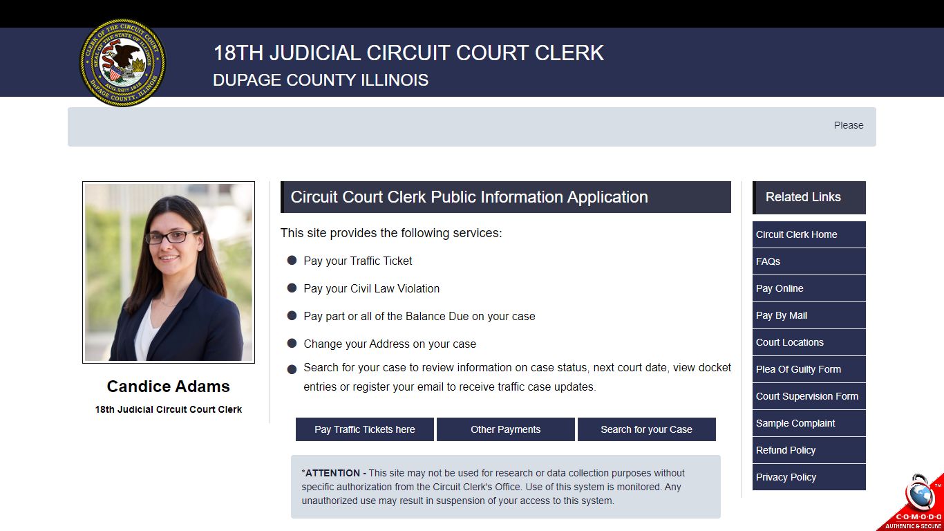 Circuit Court Clerk Public Information Application